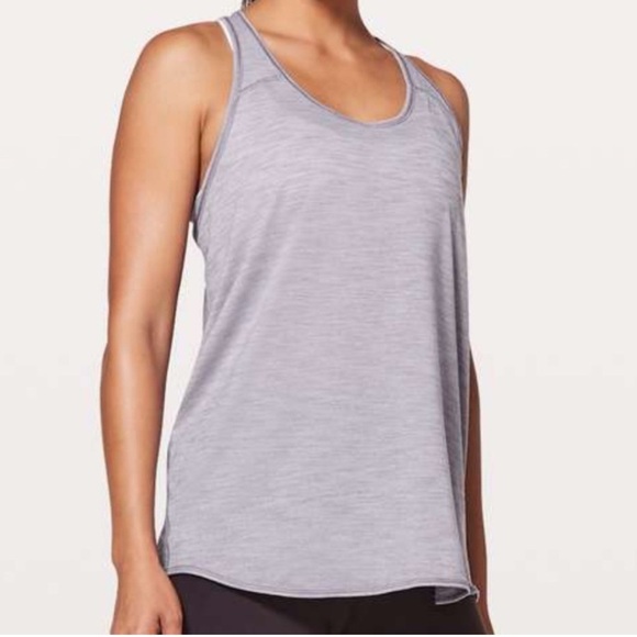 Lululemon Essential Tank Top Racerback Flowy Heathered Dusty Dawn Purple Size 6 - Picture 3 of 9